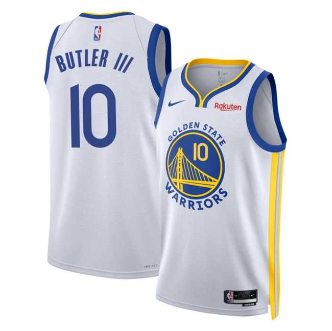 Men%27s Golden State Warriors #10 Jimmy Bulter III White 2025 Association Edition Swingman Stitched Jersey Dzhi